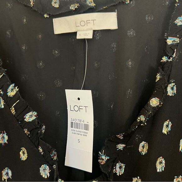 Loft Shimmer Clip Tiered Midi Dress - Picture 5 of 6